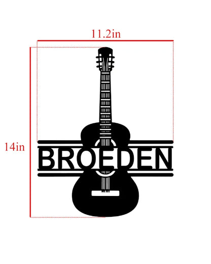 Guitar Classic Personalized Metal Wall Decor, Custom Metal Sign, Guitar Decor, Custom Guitar Decoration, Music Room Sign, Music Lover's Gift Laser Cut Metal Signs Custom Gift Ideas