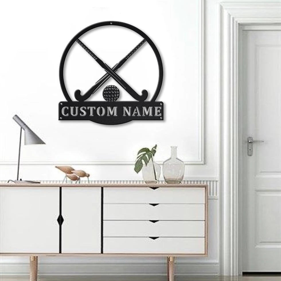 Personalized Field Hockey Sport Monogram Metal Sign Art, Custom Field Hockey Sport Metal Sign, Hobbie Gifts, Sport Gift, Birthday Gift Laser Cut Metal Signs Custom Gift Ideas