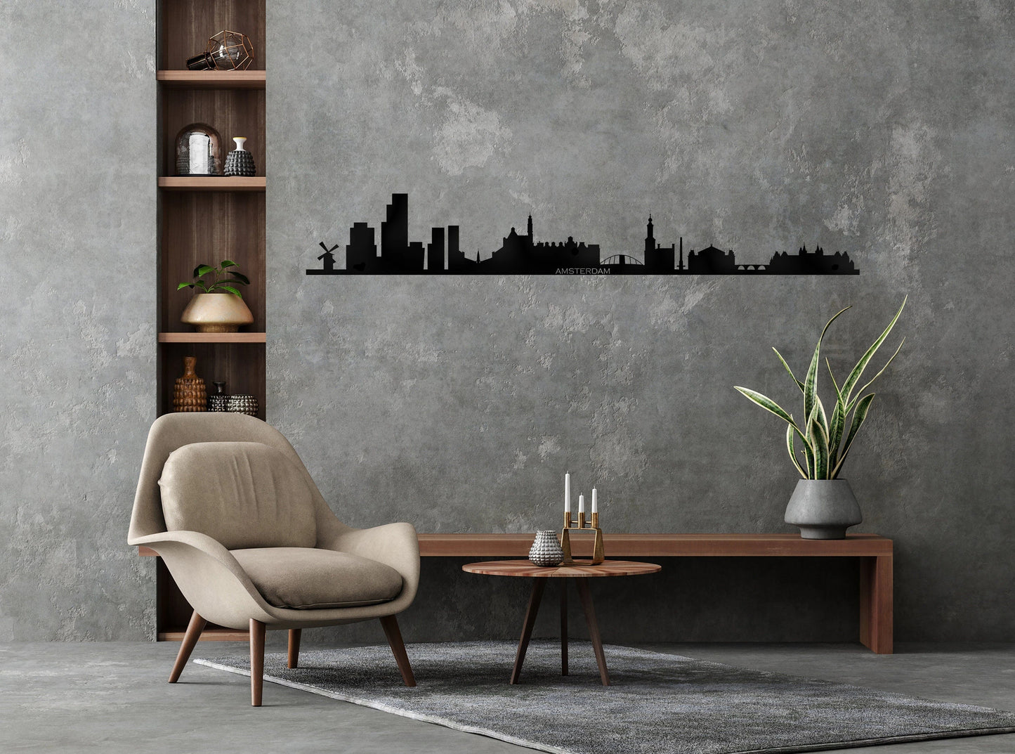 Amsterdam City Silhouette Metal Wall Art, Housewarming Gift, Metal Art, Metal Wall Decor, Large Metal Wall Art, Metal Skyline,wall Art, Metal Laser Cut Metal Signs Custom Gift Ideas