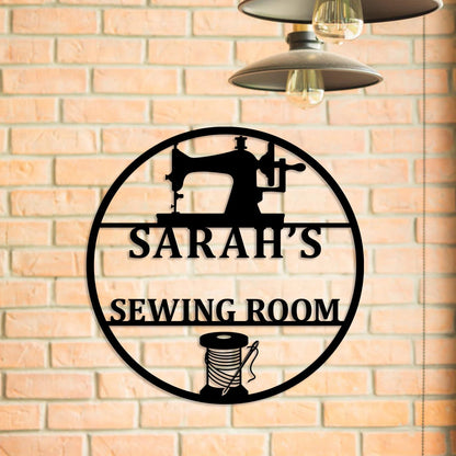 Personalized Sewing Machine Metal Sign, Custom Sewing Room Metal Art, Metal Laser Cut Metal Signs Custom Gift Ideas
