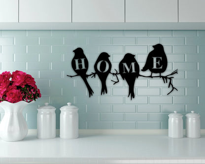 Metal Bird Wall Art, Birds On A Branch, Custom Birds On A Wire, Metal Wall Art, Bird Home Decor, Personalized Metal Wall Art Custom Bird Art, Metal Laser Cut Metal Signs Custom Gift Ideas