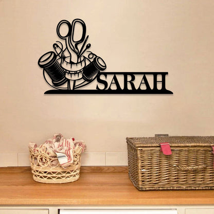 Personalized Sewing Metal Sign, Quilting Room Metal Art, Wall Decor, Gift For Her, Mother, Grandma, Metal Laser Cut Metal Signs Custom Gift Ideas