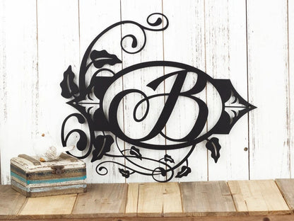 Hanging Monogram Metal Sign Black, Monogram Wall Art, Monogram, Monogram Wall Hanging, Metal Letter Laser Cut Metal Signs Custom Gift Ideas
