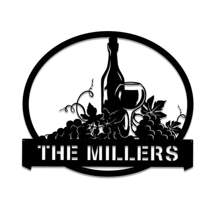Personalized Grape Cellar Wine Metal Bar Sign, Custom Pub, Tap, Lounge, Caf, Home Wall Decor, Wedding, Anniversary Art Gift For Him her, Metal Laser Cut Metal Signs Custom Gift Ideas