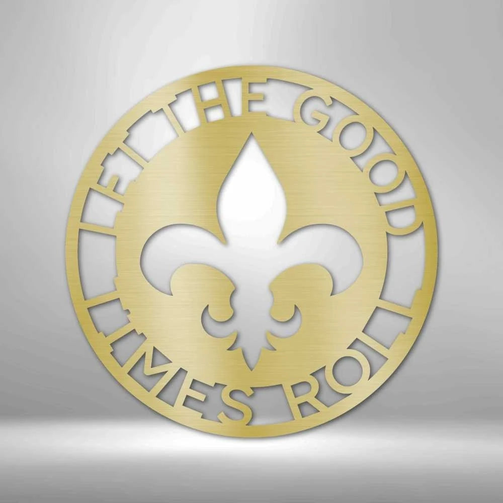 Personalized Fleur De Lis Ring Monogram Laser Cut Metal Sign Custom Fluer De Lis Accent Sign