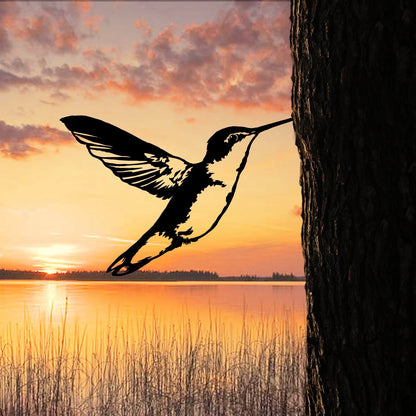 Hummingbird Metal Tree Stake, Garden Decor, Mother's Day Gift Laser Cut Metal Signs Custom Gift Ideas