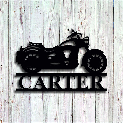 Custom Metal Motorcycle Sign, Personalized Motorcycle Name Metal Sign, Metal Wall Decor, Personalized Name Sign, Metal Name Sign, Bike Sign Laser Cut Metal Signs Custom Gift Ideas