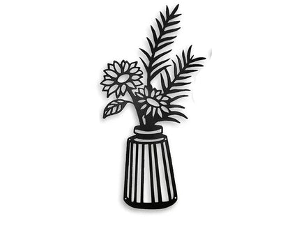 Metal Flowers Wall Decor Metal Wall Sculpture for Patio Balcony Black Metal Wall Decor Art for Living Room Bathroom Bedroom Dining Room