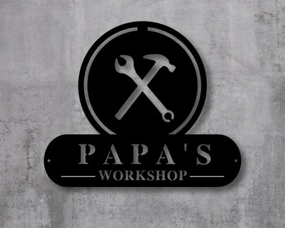 Personalized Fathers Day Gift, Personalized Gift For Him, Husband Gift, Custom Garage Sign, Metal Shop Sign, Metal Works, Laser Cut Metal Signs Custom Gift Ideas