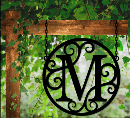 Monogram, Metal Sign, Personalized Gift, Housewarming Gift, Metal Initial Sign, Monogram Circle, Metal Letters Outdoor Laser Cut Metal Signs Custom Gift Ideas