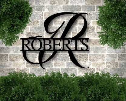 Personalized Family Name Metal Sign, Last Name Sign, Metal Wall Art, Newly Wed Gift, Wedding Sign, House Warming Gift, Custom Door Hanger, Laser Cut Metal Signs Custom Gift Ideas