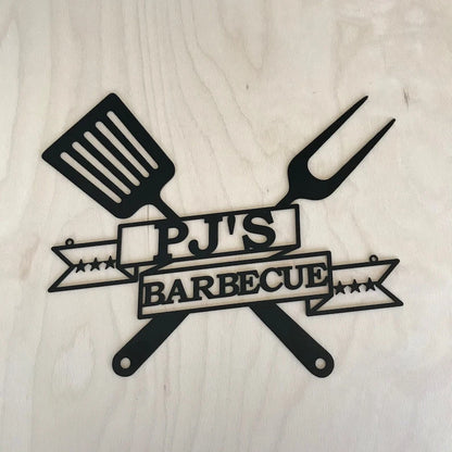 Personalized Bbq Grill Name Sign Custom Metal Wall Art Barbecue Outdoor Dad's Bbq Home Decor Housewarming Gift For Father, Papa Wall Hanging Laser Cut Metal Signs Custom Gift Ideas