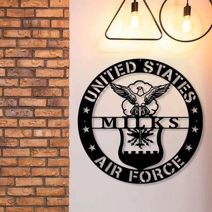 Personalized Name Us Air Force Veteran Metal Sign, Custom Military Metal Art, Metal Laser Cut Metal Signs Custom Gift Ideas