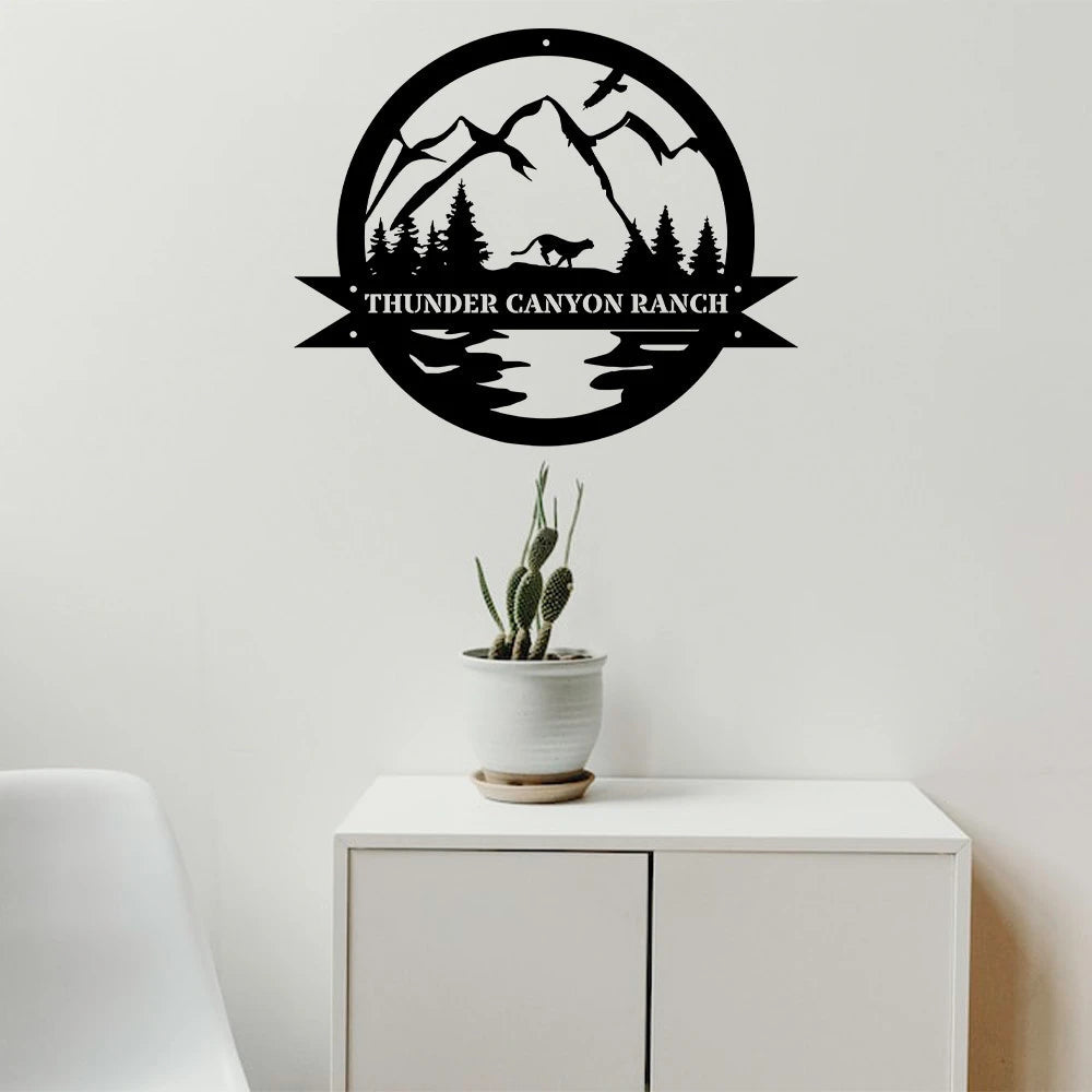 Mountain Lion Name Metal Sign Christmas Gift Last Name Art Family Name Sign Hunting Gift Wall Decor Mountain Lion Sign