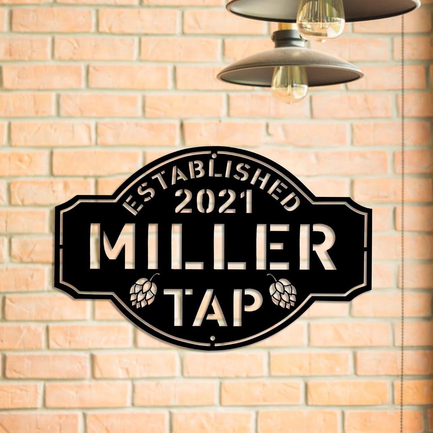 Personalized Beer Hops Metal Bar Sign, Metal Laser Cut Metal Signs Custom Gift Ideas