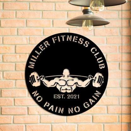 Fitness Center Metal Gym Sign, Custom Cross Fit Club, Wedding, Art Gift For Him her, Metal Laser Cut Metal Signs Custom Gift Ideas