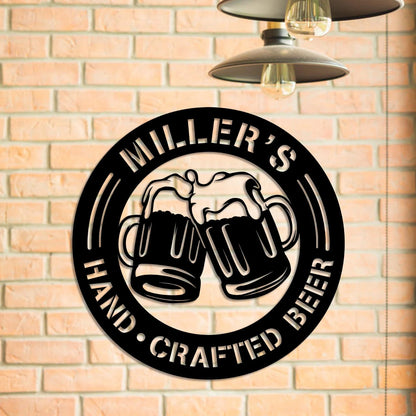 Personalized Hand Crafted Beer Metal Bar Sign, Metal Laser Cut Metal Signs Custom Gift Ideas