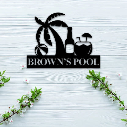 Personalized Family Pool Metal Sign, Custom Metal Pool Sign, Home Pool Sign, Metal Wall Decor, Metal Wall Art, Metal Sign Laser Cut Metal Signs Custom Gift Ideas
