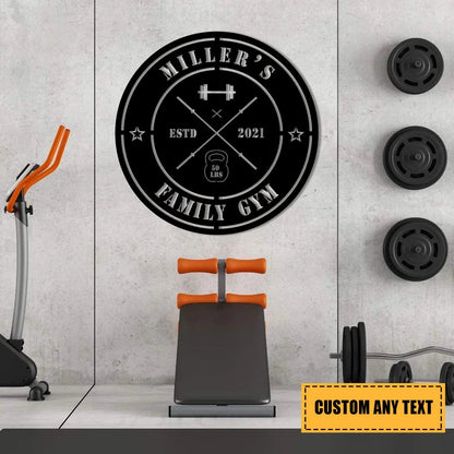 Personalized Metal Gym Sign, Fitness Center, Home Wall Decor, Wedding, Anniversary Art Gift For Him her, Metal Laser Cut Metal Signs Custom Gift Ideas