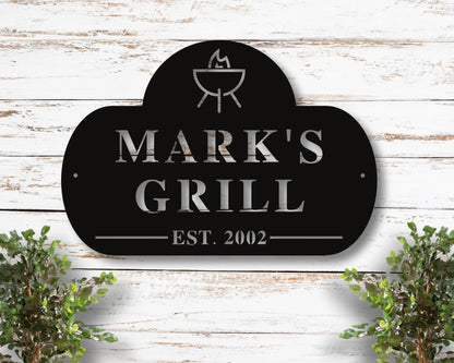 Personalized Grill Sign, Custom Bbq Sign, Metal Bbq Sign, Metal Grill Sign, Personalized Bbq Sign, Grill Sign Metal Wall Art, Fathers Day, Laser Cut Metal Signs Custom Gift Ideas