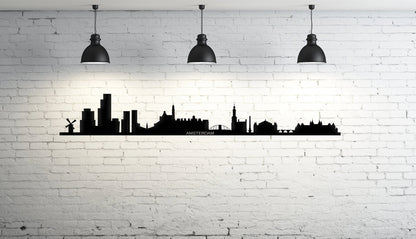 Amsterdam City Silhouette Metal Wall Art, Housewarming Gift, Metal Art, Metal Wall Decor, Large Metal Wall Art, Metal Skyline,wall Art, Metal Laser Cut Metal Signs Custom Gift Ideas