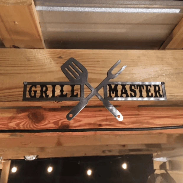 Grill Master Bbq Decor Barbecue Cut Metal Sign Laser Cut Metal Signs Custom Gift Ideas