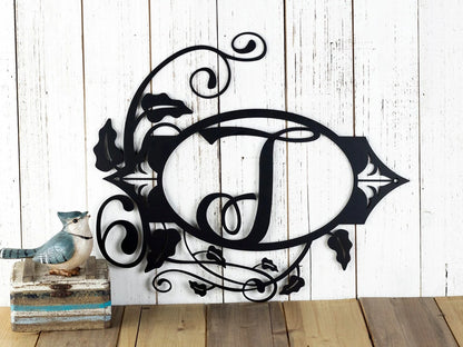 Hanging Monogram Metal Sign Black, Monogram Wall Art, Monogram, Monogram Wall Hanging, Metal Letter Laser Cut Metal Signs Custom Gift Ideas