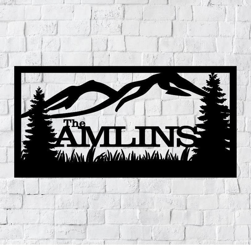 Personalized Family Name Metal Sign, Housewarming Gift, Door Hanger, Wedding Gift, Metal Monogram Sign, Laser Cut Metal Signs Custom Gift Ideas