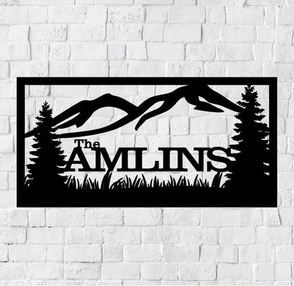 Personalized Family Name Metal Sign, Housewarming Gift, Door Hanger, Wedding Gift, Metal Monogram Sign, Laser Cut Metal Signs Custom Gift Ideas