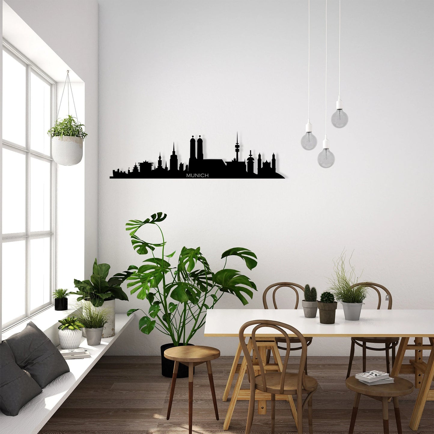 Munchen City Silhouette Metal Wall Art, Munich Metal Wall Decor, Housewarming Gift, Home Office Living Room Decoration, Wall Hangings,, Metal Laser Cut Metal Signs Custom Gift Ideas