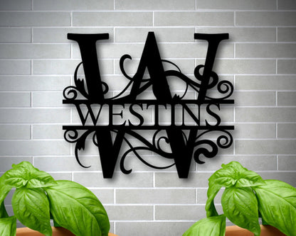 Last Name Metal Sign, Family Name Sign, Personalized Metal Wall Decor, Housewarming Gift, Welcome Sign For Front Porch, Metal Monogram Sign, Laser Cut Metal Signs Custom Gift Ideas
