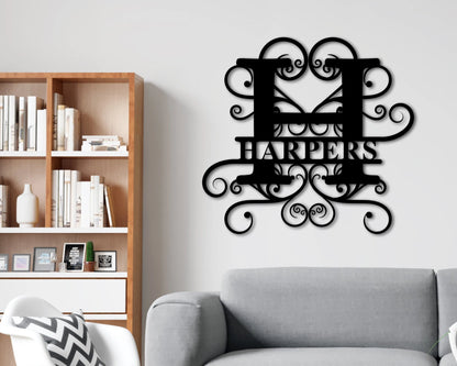 Personalized Family Name Metal Sign, Last Name Metal Sign, Family Name Sign, Personalized Metal Wall Decor, Housewarming Gift, Wedding Gift Laser Cut Metal Signs Custom Gift Ideas