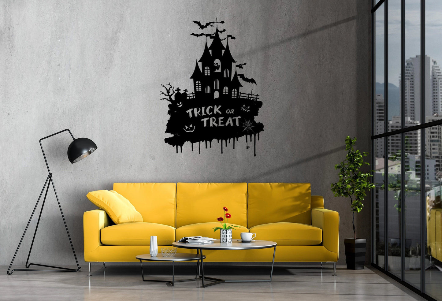 Trick Or Treat Halloween Metal Wall Decor, Metal Wall Art, Large Metal Wall Decor, Wall Hangings, Metal Wall Signs, Housewarming Gift, Metal Laser Cut Metal Signs Custom Gift Ideas
