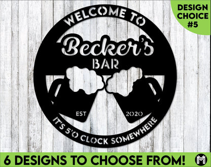 Welcome To The Bar Sign, Metal, Custom Bar Sign, Personalized Bar Sign, Made To Order Bar Sign, Pub Sign, Home Bar Signs Laser Cut Metal Signs Custom Gift Ideas
