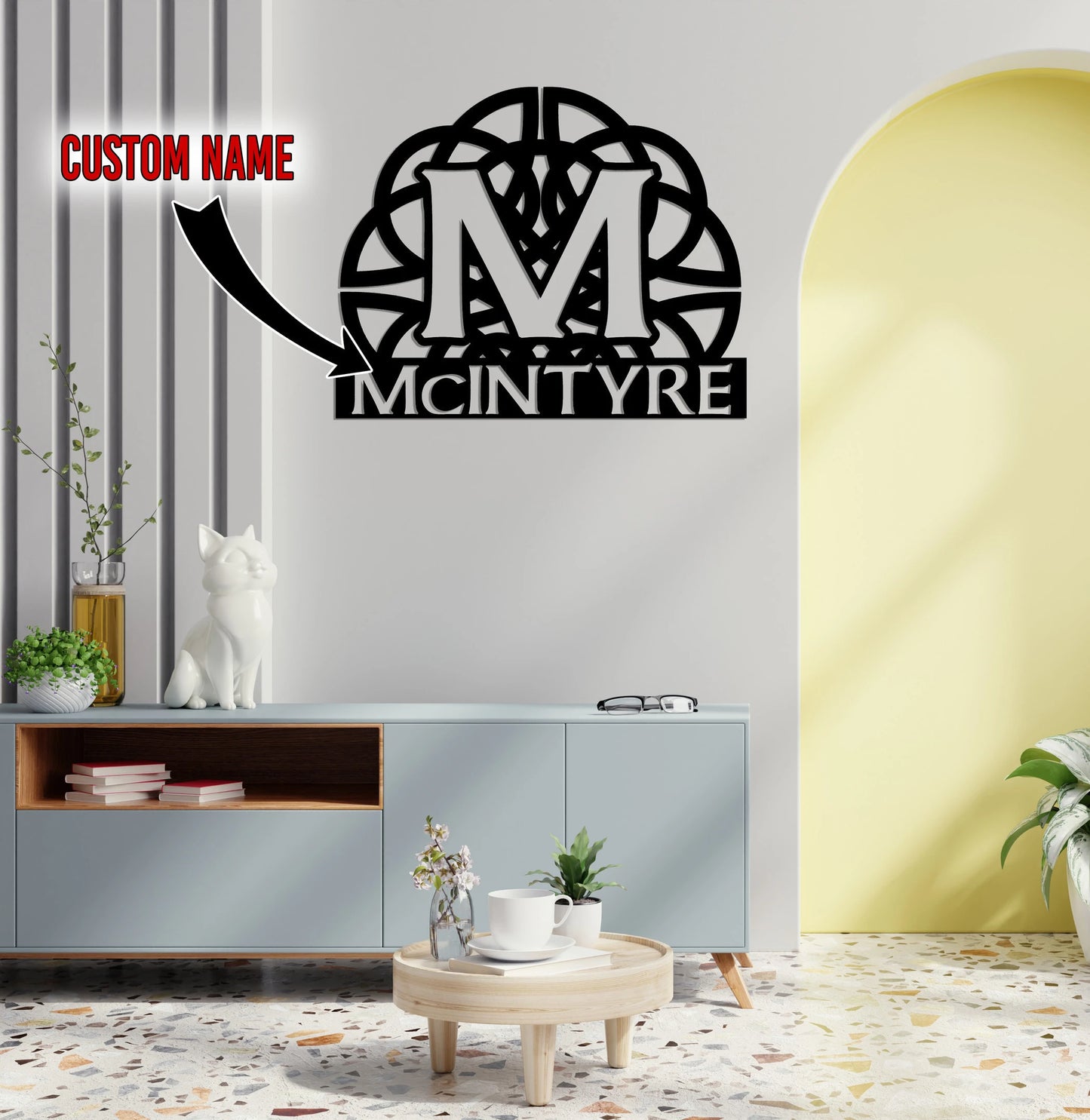 Celtic Knot Monogram Sign, Custom Celtic Name, Irish Wedding Gift, Celtic Housewarming Gift, Celtic Wedding Gift Laser Cut Metal Signs Custom Gift Ideas