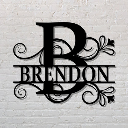 Custom Metal Name Sign, Family Name Metal Sign, Personalized Last Name Sign, Door Hanger, Outdoor Metal Sign, Wedding Gift, Monogram Sign Laser Cut Metal Signs Custom Gift Ideas