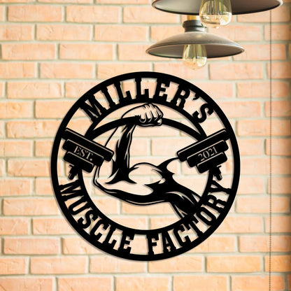 Personalized Metal Gym Sign, Fitness, Cross Fit Club, Home Decor, Anniversary Art Gift For Him her, Metal Laser Cut Metal Signs Custom Gift Ideas