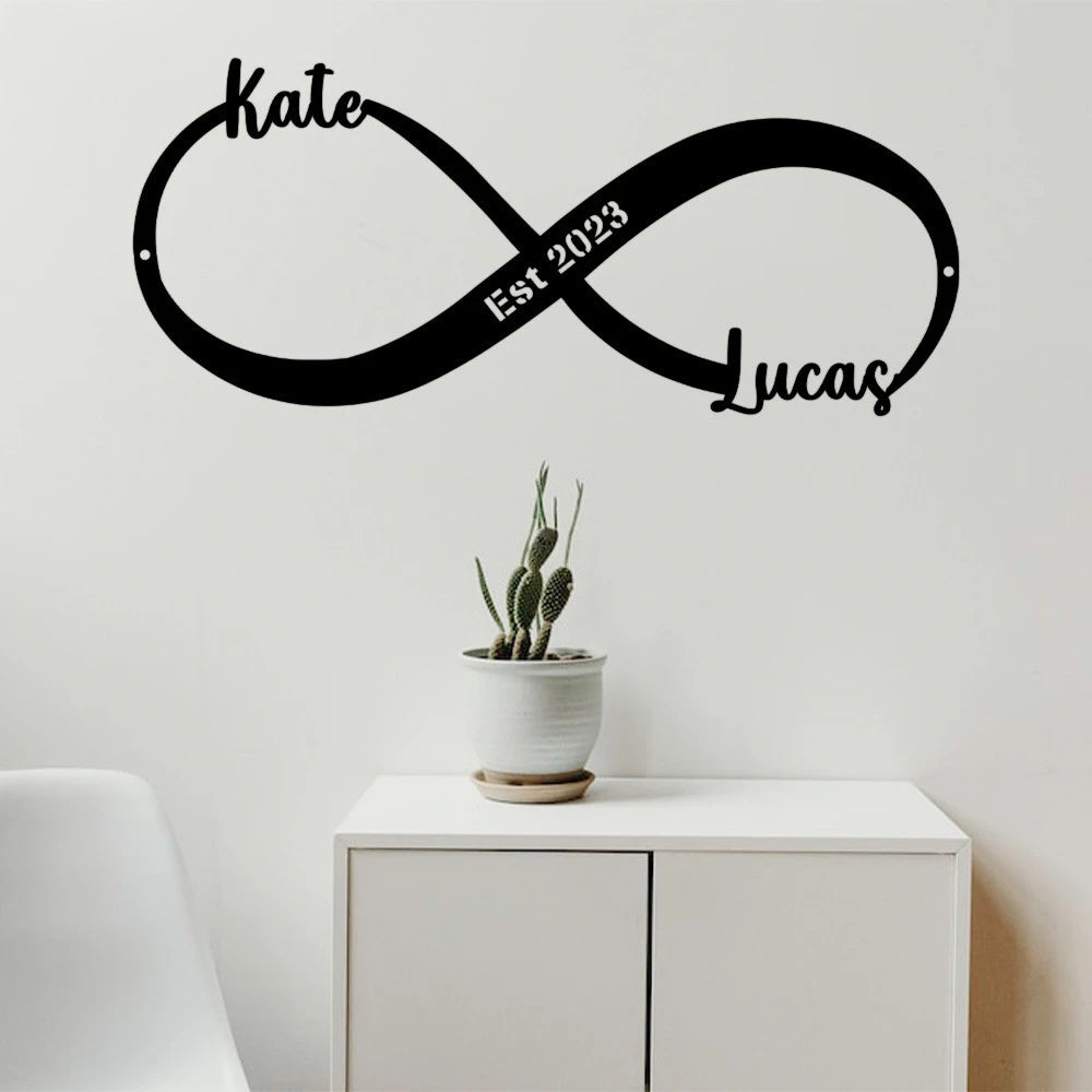 Extra Large Personalized Metal Infinity Sign Wedding Gift Custom Rustic Metal Wedding Decor Laser Cut Metal Signs Custom Gift Ideas