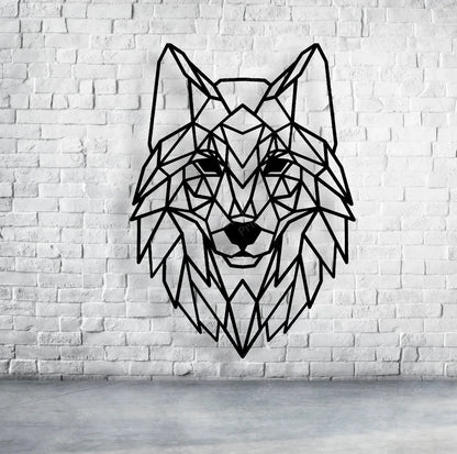 Geometric Wolf Metal Art, Wall Decor, Nature Art, Metal Laser Cut Metal Signs Custom Gift Ideas