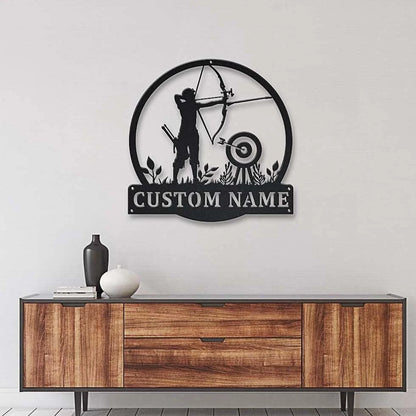 Personalized Archery Sport Monogram Metal Sign Art, Custom Archery Sport Metal Sign, Hobbie Gifts, Sport Gift, Birthday Gift Laser Cut Metal Signs Custom Gift Ideas