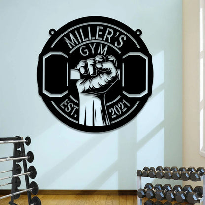 Personalized Metal Gym Sign, Custom Fitness Center, Cross Fit Club, Home Wall Decor, Metal Laser Cut Metal Signs Custom Gift Ideas