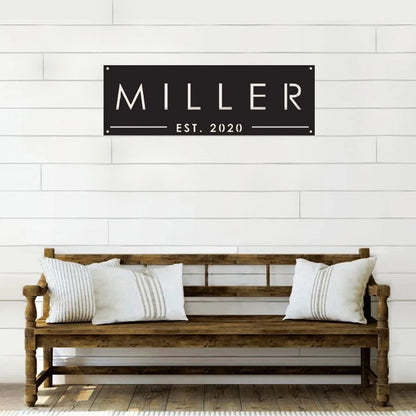 Family Name Est Metal Sign