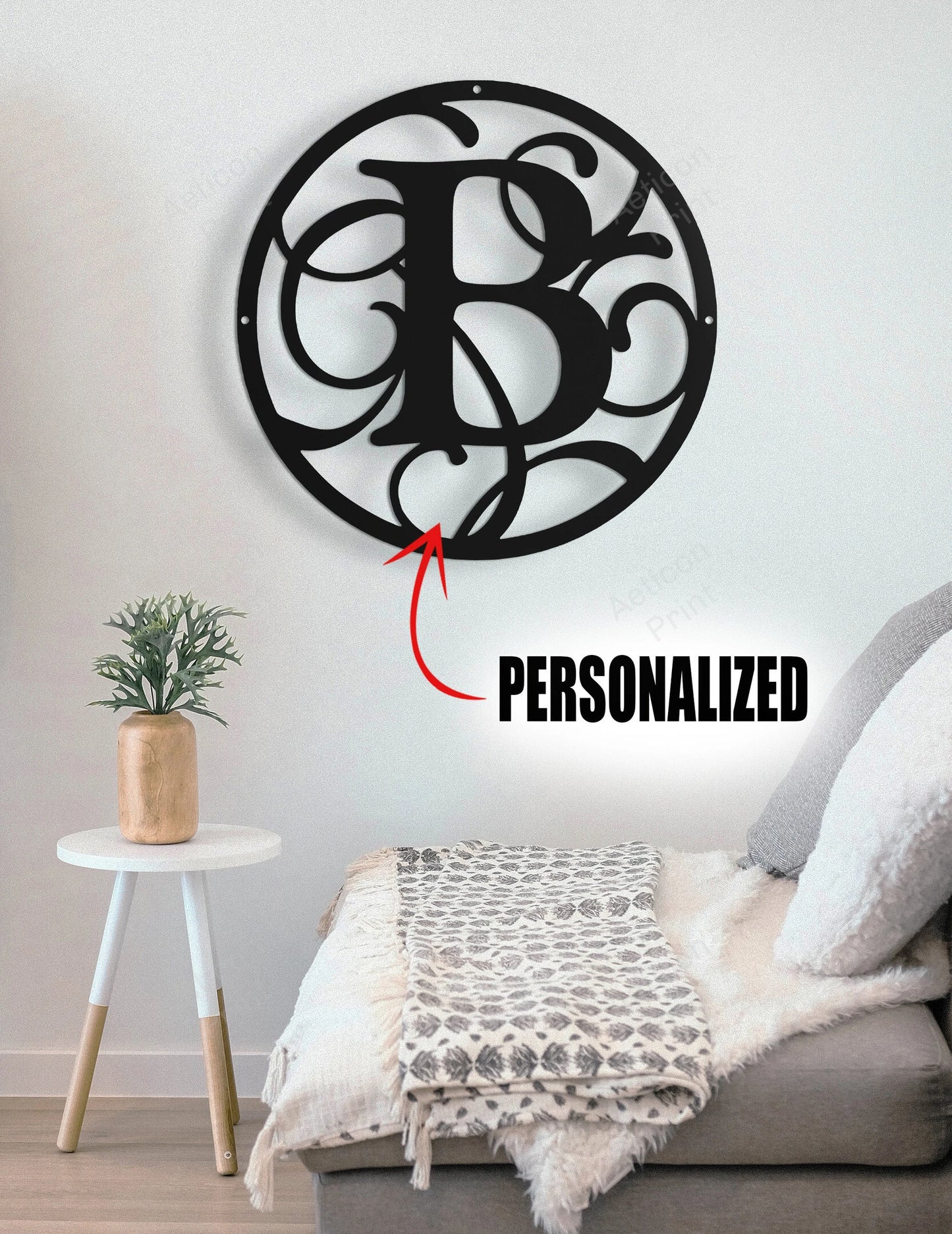 Monogram Metal Sign Personalized Gift Wedding Gift Housewarming Gift Large Stainless Steel Weatherproof Metal Letter