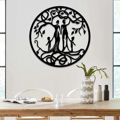 Customized Number Of Members In Family Tree Of Life Metal Sign, Wall Decoration Laser Cut Metal Signs Custom Gift Ideas