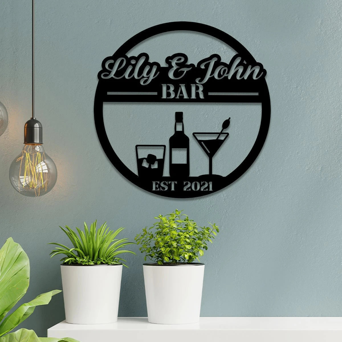Personalized Metal Bar Sign, Custom Pub, Tap, Lounge, Caf, Home Wall Decor, Wedding, Anniversary Art Gift For Him her, Metal Laser Cut Metal Signs Custom Gift Ideas