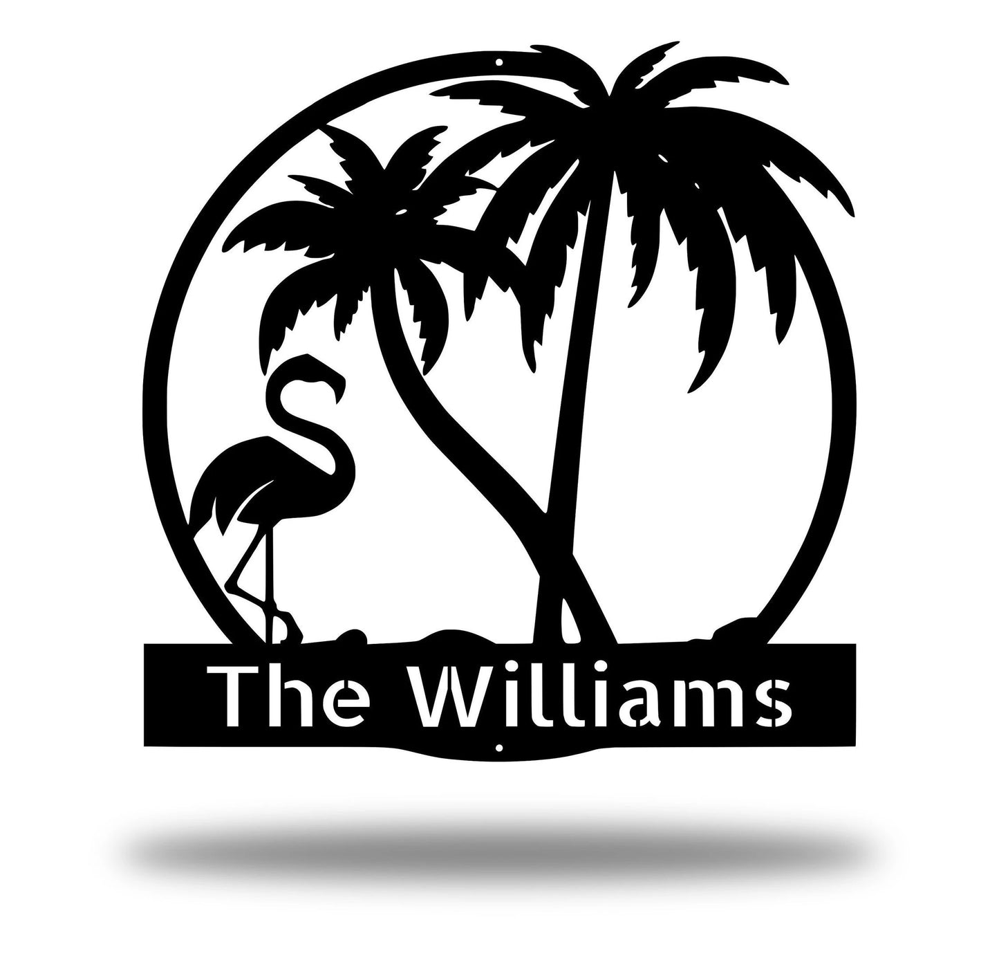 Flamingo And Palm Trees Family Custom Metal Sign Personalized Family Name Metal Sign Wedding Gift Personalized Gift Metal Wall Art, Laser Cut Metal Signs Custom Gift Ideas