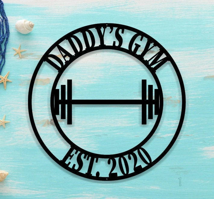 Gym Sign, Personalized Home Gym Sign, Custom Metal Gym Sign, Home Gym Sign, Cross Fit Sign, Metal Wall Decor, Metal Wall Art, Metal Sign Laser Cut Metal Signs Custom Gift Ideas