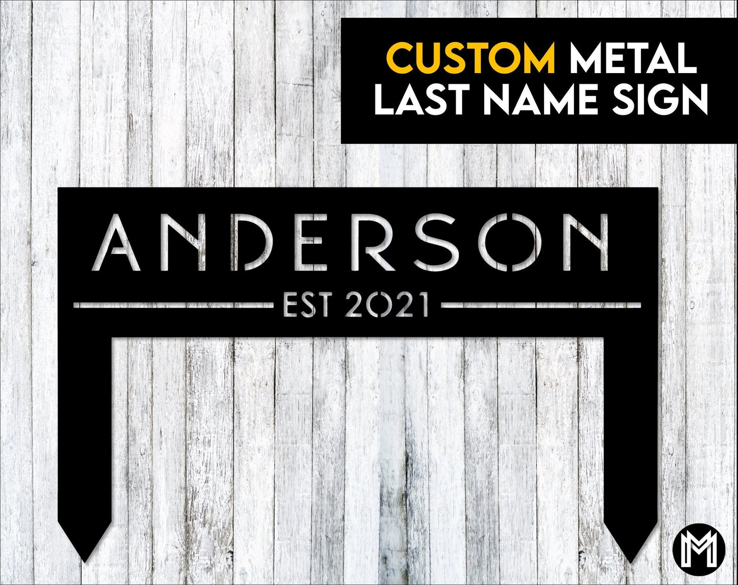Metal Last Name Sign, Custom Name Signs, Established Signs, Yard Sign, Front Porch Decor, Stakes, Hanging Signs, Family Name Sign Laser Cut Metal Signs Custom Gift Ideas