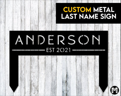 Metal Last Name Sign, Custom Name Signs, Established Signs, Yard Sign, Front Porch Decor, Stakes, Hanging Signs, Family Name Sign Laser Cut Metal Signs Custom Gift Ideas