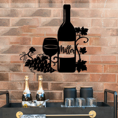 Personalized Grape Cellar Wine Metal Bar Sign, Pub, Tap, Caf, Home Decor, Wedding, Anniversary Art Gift For Him her, Metal Laser Cut Metal Signs Custom Gift Ideas